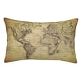 thumbnail image 1 of Fotbe Vintage World Map Funda de Almohada Decorativa Estilo Occidental, Lujo en Algodón, Fundas para Almohadas King, Cojín Estampado para Decoración del Hogar-14"x20", 1 of 6