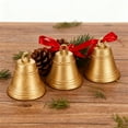 thumbnail image 4 of Three Golden Bells on a Rope gold bell ornaments hanging jingle bells for christmas tree Festive Home, Porch, or Tree Decor, 4 of 6