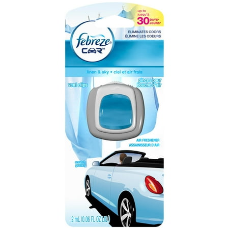 Febreze Car Air Freshener, Linen & Sky, 0.06 Oz
