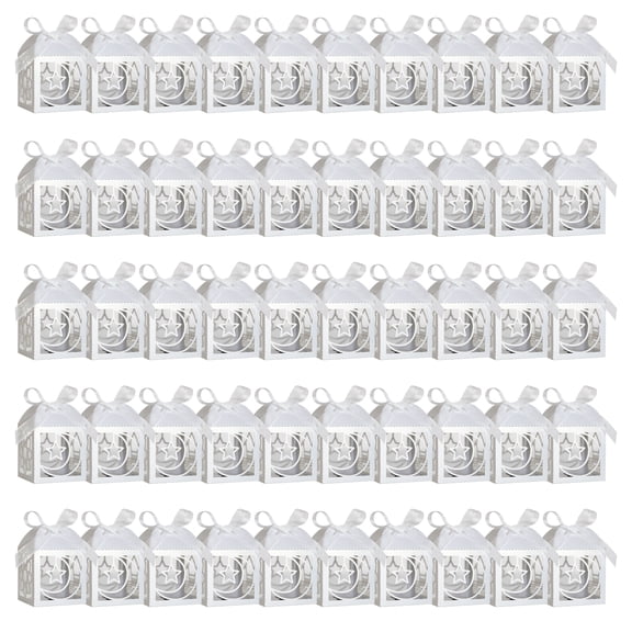 50PCS Eid Packaging Box Eid Boxes Eid Celebration Boxes Eid Party Supplies for Festival Sweets and Party Essential