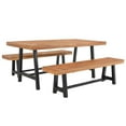 thumbnail image 5 of CRXX Outdoor Acacia Wood Bench and Table Backless Oil Finished Teak Bench for Garden-1 pack dining table, 5 of 6