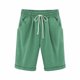 thumbnail image 3 of Sonducket Pantalones cortos Cintura elástica Pantalones cortos sueltos Pantalones Cintura elástica Sueltos Trajes de verano para mujer Prendas para la parte inferior del cuerpo Verde 4XL Sonducket AP002089-96, 3 of 5