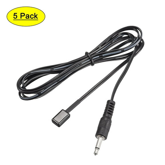 Uxcell IR Infrared Emitter Extension Cable 4.9ft 45 Degree Emission Angle 0.14" Jack Single Black Head 5Pcs