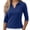 Blue, variant on Women's V Neck T Shirts 3/4 Sleeve Soft Blouse Summer Tops Dressy Casual Solid Basic Tees by Yigetop Black L