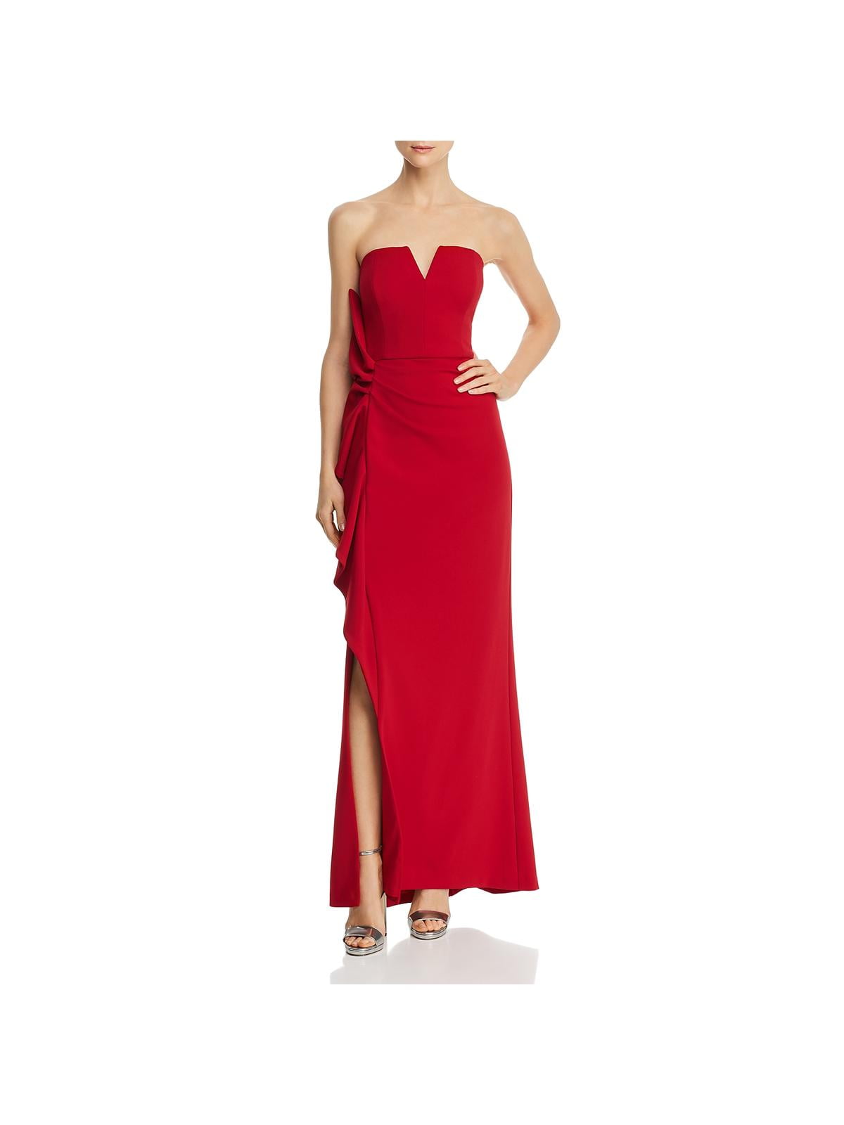 strapless crepe dress