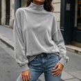 thumbnail image 2 of Azrian Women’s Turtleneck Pullover Top,Loose Fit Long Sleeve Sweatshirt Sizes S-2XL, 2 of 6