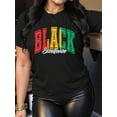 thumbnail image 1 of Camiseta De Manga Corta Para Mujer, Camisetas De Verano Para Pescar, Acampar, Uso DiarioCasual Stylish Short-Sleeve T-Shirt for Black Women with Creative Colorful Letter Prints And a Round Neck.Fath, 1 of 5