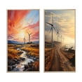 thumbnail image 2 of Designart "Elemental Forces in Wind Turbines I" Wind Turbines Framed Wall Art Set Of 2 - Multi-Color Architecture Gallery Wall Frame Set For Home Decor, 2 of 7