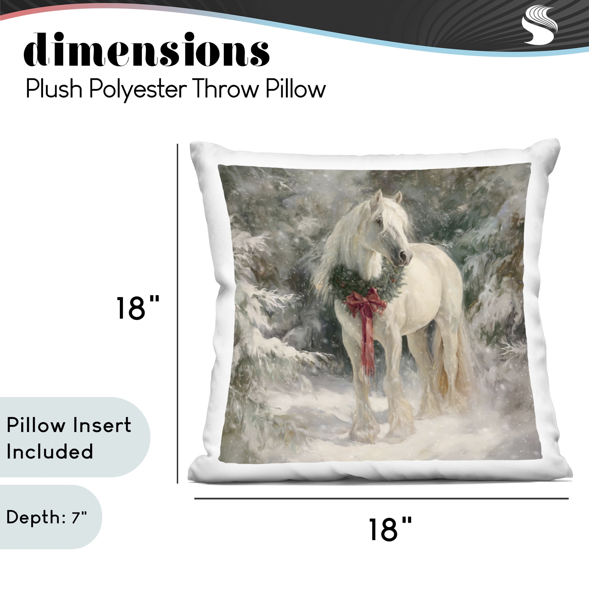 Stupell Industries Pretty Christmas Mare Decorative Printed Throw Pillow, design by Tina LeCour