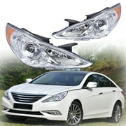Genrics Headlights/Lamps Replacement Projector Headlight Clear Lens Amber Corner ABS Plastic Polycarbonate Lens Fit for 11-14 Hyundai Sonata Fits select: 2011-2014 HYUNDAI SONATA GLS