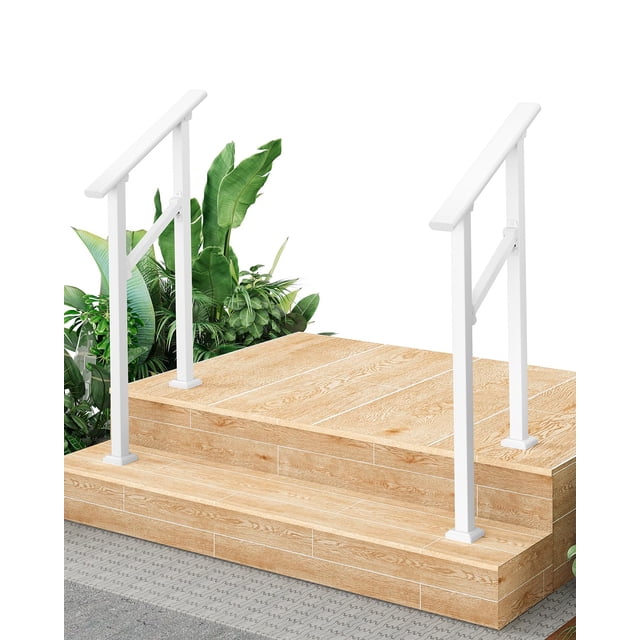 BeesClover Metal Handrails for Outdoor Steps, Metal Hand Rails for Outdoor Steps,Outdoor Stair Handrail Kit, Aluminum & Wrought Iron Hand Railings for Outdoor Steps, for Safety & Stability