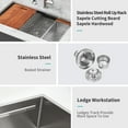 thumbnail image 6 of 33" Undermount Kitchen Sink - 33 x 19 x 10 inch Single Bowl 16 Gauge Stainless Steel Ledge Workstation Kitchen Sinks, 6 of 8