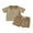 Khaki, variant on Toddler Kids Boys Summer Shorts Clothing Sets 6 12 18 24 Months 2T 3T Short Sleeve Lapel Striped Tops and Drawstring Shorts Outfits