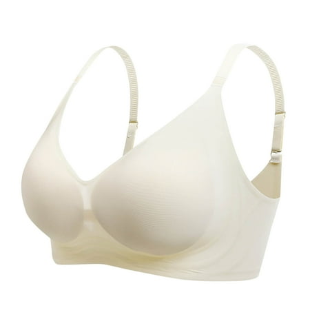 Clearance & Promo  Wireless Bra  Removable Jelly Adhesive  Soft Support  Thin Light  Daily Wear  Comfortable Seamless  for All-Day  Non-Padding  Underwire-Free  Wireless Sports Bra | Beige M
