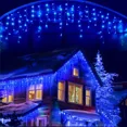 thumbnail image 3 of Decoración navideña 2024, cortina de luces LED con forma de carámbano, guirnalda de calle para exteriores, para bodas de invierno, Año Nuevo 2025, 220 V, UE, 3 of 5