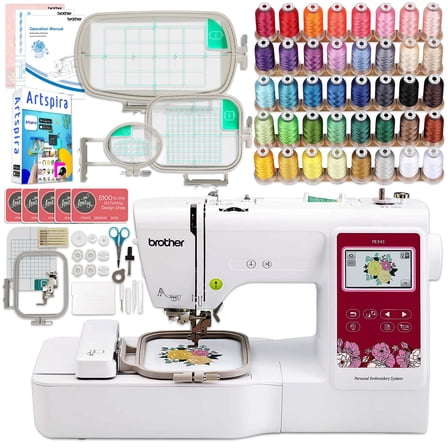 Brother PE545 Embroidery Machine with Hoops & Embroidery Threads