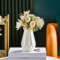thumbnail image 5 of WWV Modern White Plastic Flower Vase 15x10x10cm Minimalist Tabletop Pot Decorative Planter Lightweight Durable Home Office Accent Piece, 5 of 6