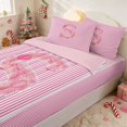 thumbnail image 2 of Manfei Initial Zipper Full Size Comforter Sets with Fitted Sheet and 2 Pillowcases Christmas Zipper Bedding Set, Pink H, Pink Reversible, 2 of 7