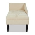 thumbnail image 4 of 64" Chenille Chaise Lounge Indoor, Upholstered Rolled Arm Lounge Chair with Wood Legs, Button Tufted Lounge Sofa for Living Room Bedroom Office, Beige, 4 of 9