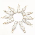 thumbnail image 2 of K-KED 20pcs Natural White Jade Stone Pillar Handmade Golden Iron Wire Pendants, 2 of 4