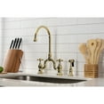 thumbnail image 3 of Kingston Brass KS7792AXBS English Country Bridge Kitchen Faucet with Brass Side Sprayer, Polished Brass, 3 of 8