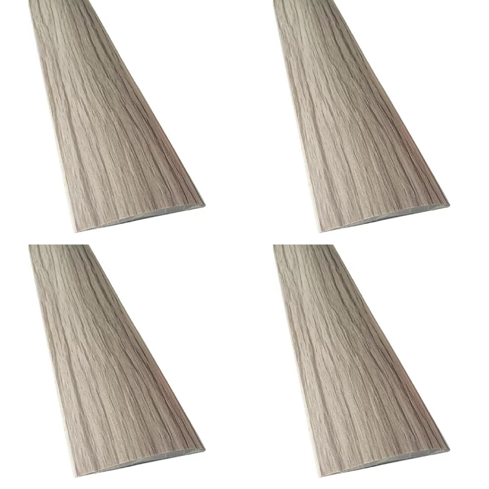 4PCS PVC Floor Transition Strip Self Adhesive - Flat Laminate Flooring Edge Trim, Carpet to Tile Threshold Cover, Doorway Divider Strip for Vinyl/Wood Floors, Gap Joiner (39.3 Inch)