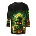 thumbnail image 5 of TaTaai St. Patrick's Day Women's Casual Print Round Neck 3/4 Sleeve T-Shirt Loose Top Gift, 5 of 5