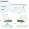 thumbnail image 5 of MEETWARM 7-Piece Outdoor Patio Dining Set, All-Weather Cast Aluminum Patio Conversation Set with 2 Swivel Rocker Chairs, 4 Stationary Chairs, 1 Rectangular Table, 6 Cushions, 2" Umbrella Hole, White, 5 of 7