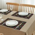 thumbnail image 3 of Red Mushroom Fern Black Pattern Summer Placemats Table Placemats Set Of 4-Linen Kitchen Washable Placemats Table Mats 11.8"x17.7" Non-Slip Heat Resistant, 3 of 6