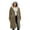 Army Green, variant on Womens Lined Coat Long Winter Puffer Jackets Full Zip Up Winter Warm Thermal Overcoat with Hood