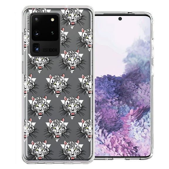 MUNDAZE For Samsung Galaxy S20 Ultra Fierce Tiger Polkadots Design Double Layer Phone Case Cover