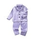 thumbnail image 1 of Odeerbi 1-5 Años Niños Niñas Pijama de Satén Con Solapa Entallada Camisa de Manga Larga Conjunto Suave Seda Ropa de Dormir Seda Conjuntos de Pijamas de Dos Piezas, 1 of 4