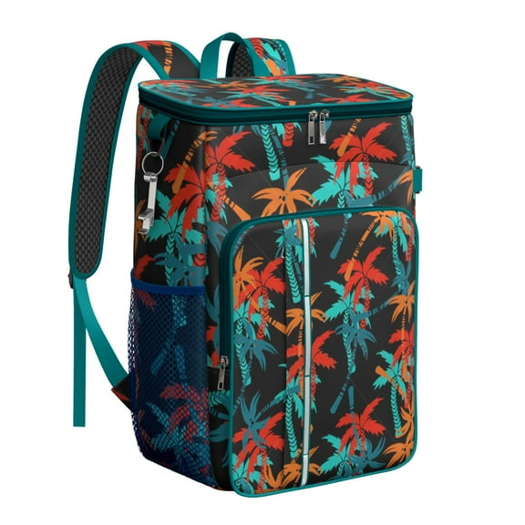 Hawaii Palm Tree Cooler Backpack - High-Capacity 20L Insulated Lunch Bag, Lightweight & Leak-Proof for Outdoor, Beach, Travel, Fits 26 Cans