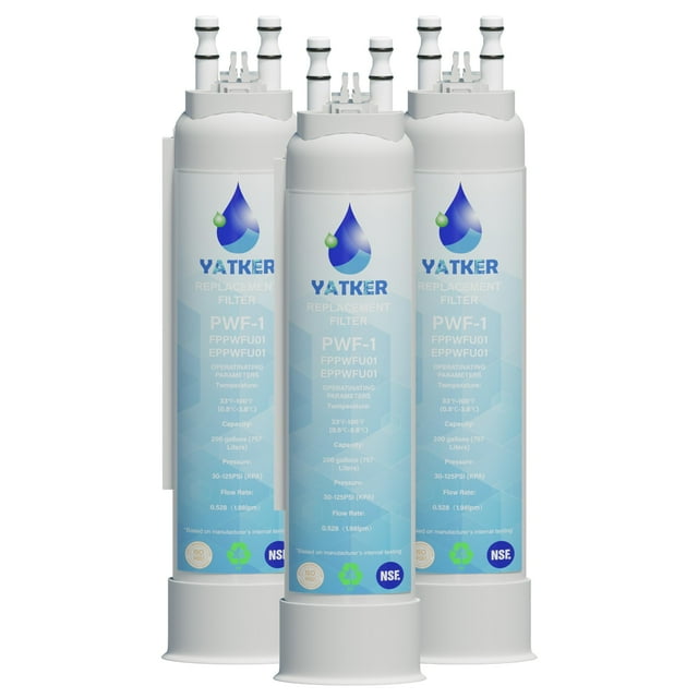 Filtro de repuesto de agua Yatker FPPWFU01 compatible con paquete de 3