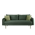 thumbnail image 2 of 3 Seat Sofa Velvet Plush Couch Upholstery Fabric Futon Sofa Bed, Multiple Colors, 2 of 7