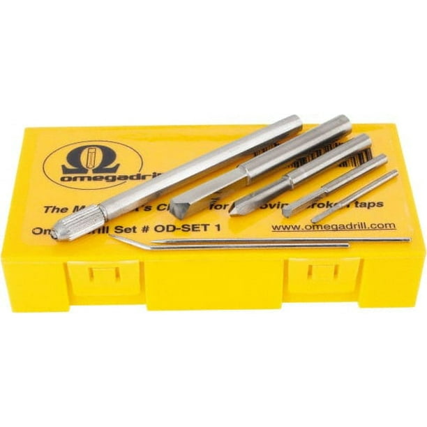 OmegaDrill Tap Extractor Drill Set, 5/64" 1/8" 3/16" 1/4" Drill Sizes