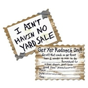 Party Central Club Pack of 96 Tan and White Redneck Party Invitations 5.5"