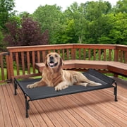 Veehoo Cooling Elevated Dog Bed, Chew Proof Dog Cot with Washable Mesh, Large, Black
