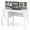 White, variant on Costway Computer Desk 48" Writing Table w/ Power Outlets 5-Cubby Hutch 2 Storage Drawers White
