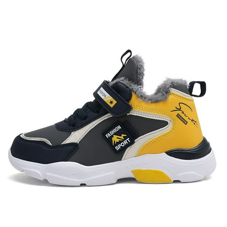 

Element & Stitch Little/Big Boys Sports Warm Shoes Hook and Loop Non Slip Outdoor Casual Walking Sneakers for Winter