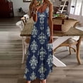 thumbnail image 2 of Horkkom Long Dresses for Women Summer V Neck Spaghetti Strap Dresses Floral Print Beach Maxi Dresses XXL, 2 of 6