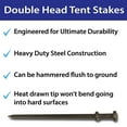 thumbnail image 3 of Moose Supply Heavy Duty Double Head Steel Tent Stakes, 25 Pack, 1" x 36", 3 of 6