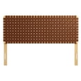 thumbnail image 4 of Sparta Weave Vegan Leather Queen Headboard in Natural Brown, 4 of 8