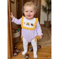 thumbnail image 5 of Cjfdfy Newborn Baby Girl Game Day Fall Outfit Animal Football Season Stripe Long Sleeve Ruffled Bow Collar Romper Infant Cute My First Football Season Fall Winter Clothes 0-18M, 5 of 9