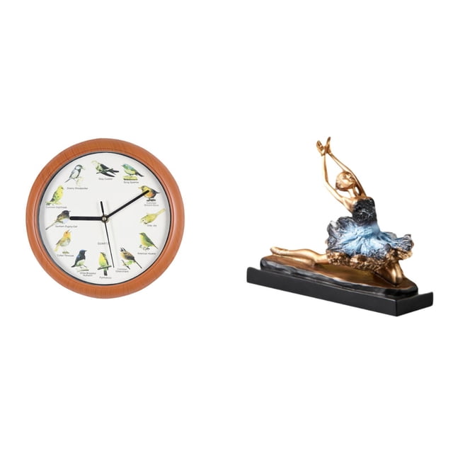 Reloj de pared con figura de bailarina de ballet y pájaro cantor, reloj decorativo para cocina, hogar, escritorio, estatua de bailarina, regalo decora