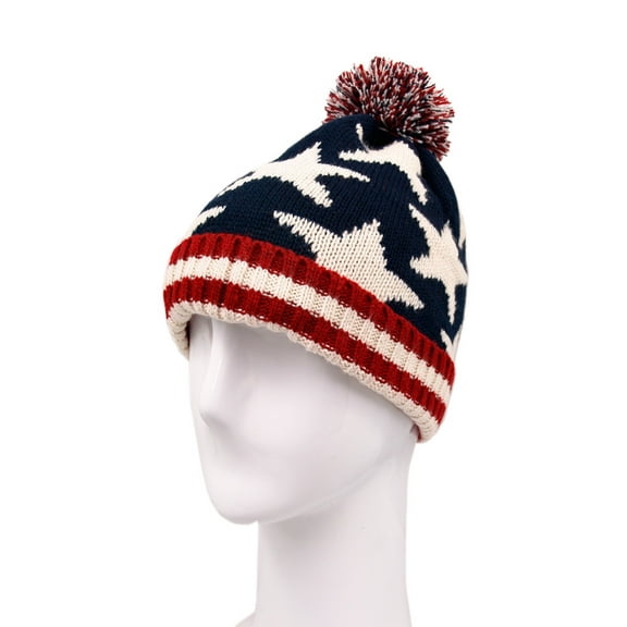 Premium Unisex Warm Knit USA UK Flag Beanie Hat