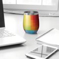 thumbnail image 3 of 12oz Stemless Wine Tumblers Colorful Rainbow Checkered Pattern Vacuum Insulated Stainless Steel Travel Tumbler Cups Mug with Lid and Straw for Champaign,Cocktail,Beer with Cleaning Brush, 3 of 5
