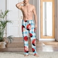 thumbnail image 5 of Uemuo Flowers and Lady Bugs Pattern Men's Wide Leg Palazzo Lounge Pants with Pockets Light Weight Loose Comfy Casual Pajama Pants-XX-Large, 5 of 9