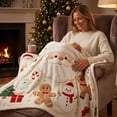 thumbnail image 2 of Fegute Christmas Flannel Throw Blanket Soft Cozy Festive Design for Living Room Couch Bed Perfect for Holiday Decor Gift 150*125cm, 2 of 7
