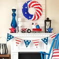 thumbnail image 4 of Qocolhg 14 inch 4th of July Wreath Independence Day Red White and Blue Pompom Rose Patriotic Wreaths with Stars American Flag Festival Garland Hanging Decoration for Memorial Day, Clearance, 4 of 6